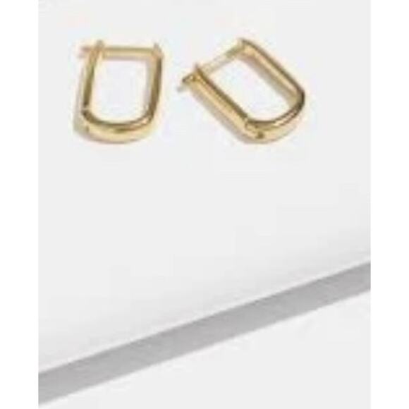 Madewell Carabiner Mini Hoop Demi Fine 14K Gold over Silver - Picture 2 of 3